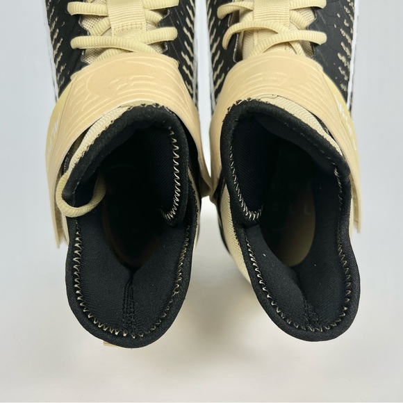 Nike Alpha Menace Pro 2 Mid Gold Black Football Cleats Size 9.5 - Picture 9 of 10